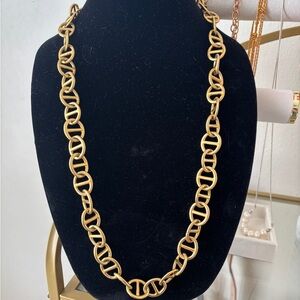 Anne Klein Gold Tone Anchor Chain Necklace